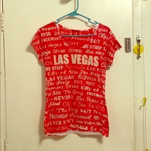 Preowned Fuchsia Las Vegas glam tee